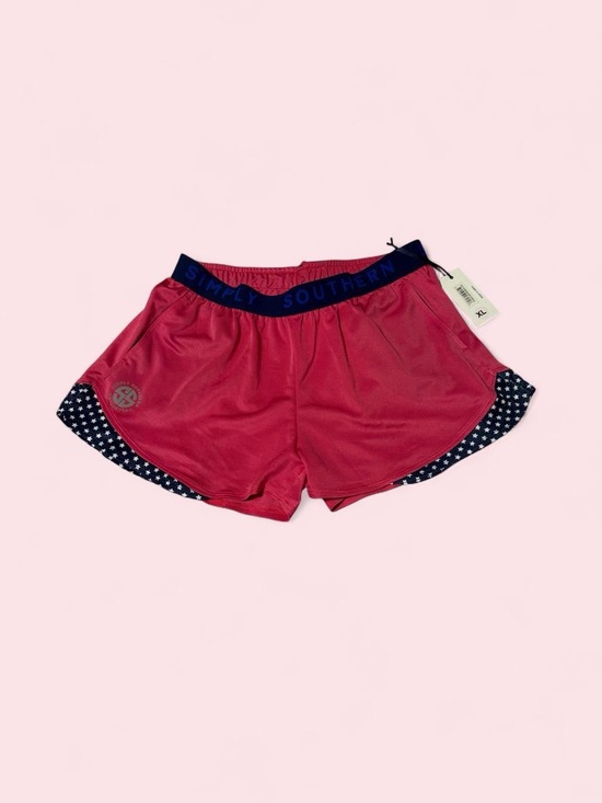 Simply Southern Pants - Simply Southern Pink Athletic Shorts with Polka Dot Trim